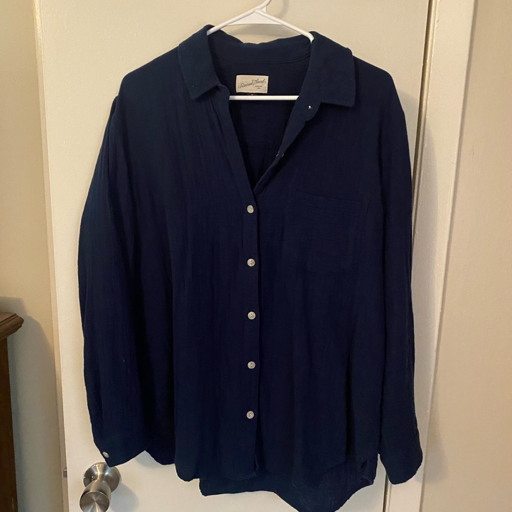 Navy Blue Button-down Universal Threads (Target) Top